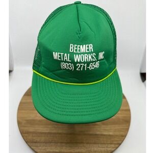 Beemer Metal Works Inc Trucker Hat Green Mesh Snapback One Size Fits All